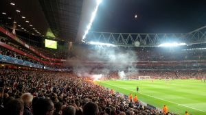 Flares in a football stadium. Not good.